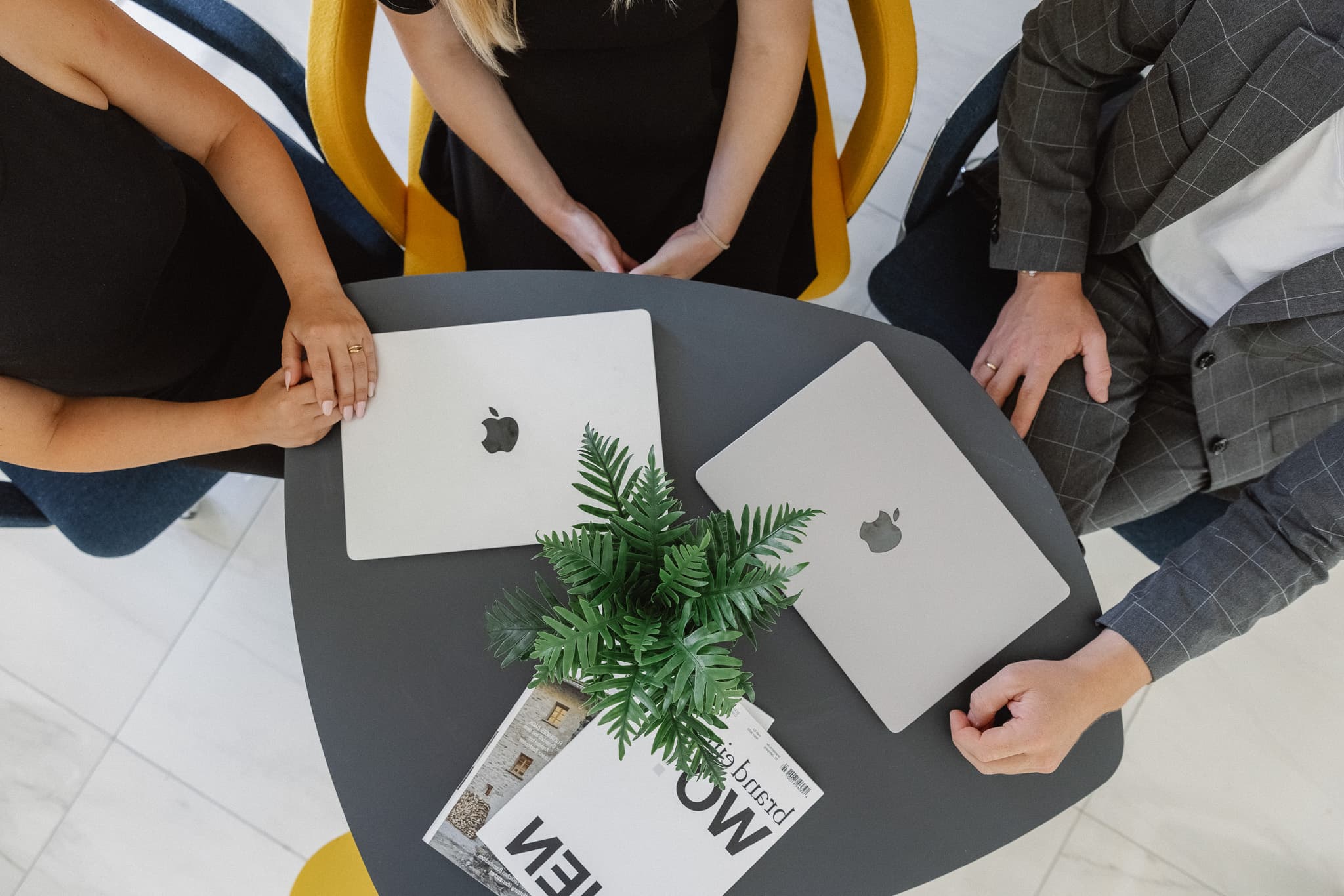 Brixon Group team workspace, top-down view
