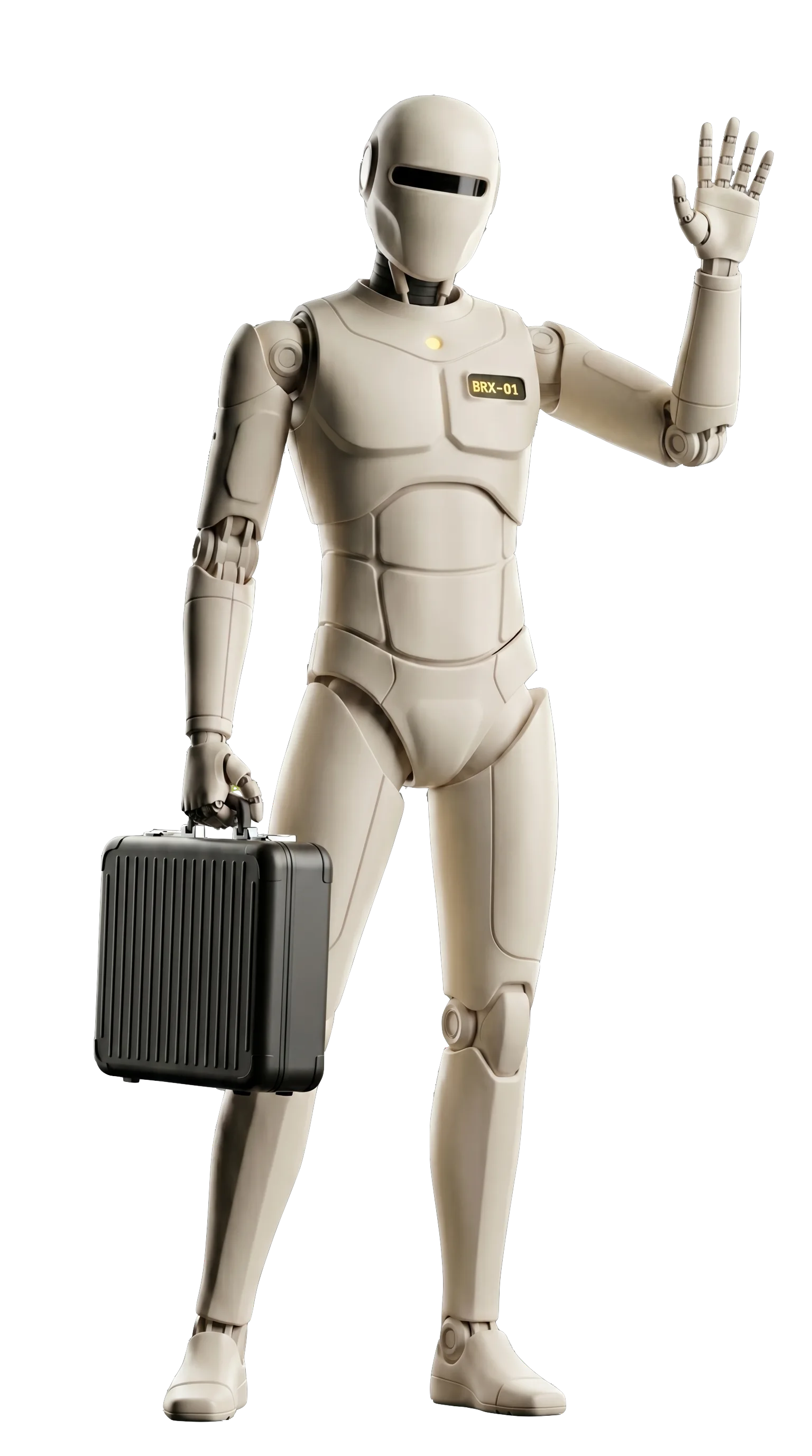 Brixon AI agent rendering, waving with a project marker